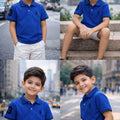 Boys Polo Logo Plan Pk T-Shirt - Blue