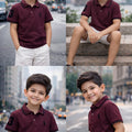 Boys Polo Logo Plan Pk T-Shirt - Maroon