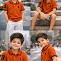 Boys Polo Logo Plan Pk T-Shirt - Rust