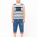 Boys Best Friendship Ever Sando Suit - Gray & White