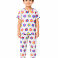 Kids All Over Football Print Night Suit - Beige