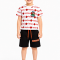 Boys Smile Face Print 2Pcs Suit