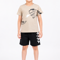 Boys Dino Adventure Summer Suit - Beige