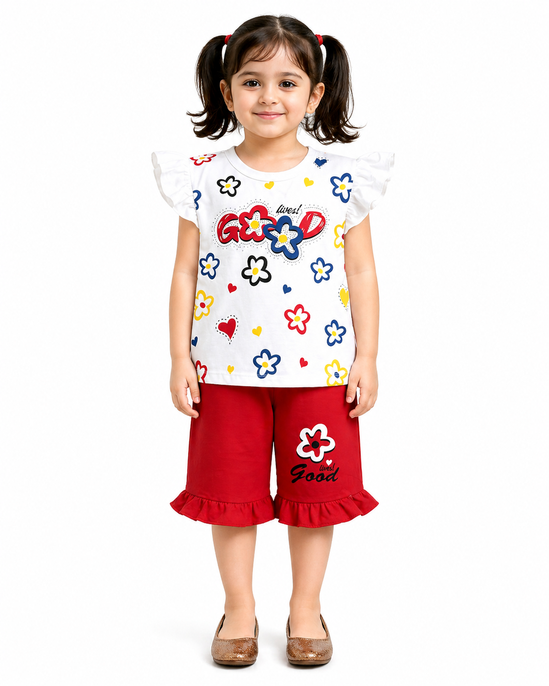Girls Lives Good Print 2Pcs Suit