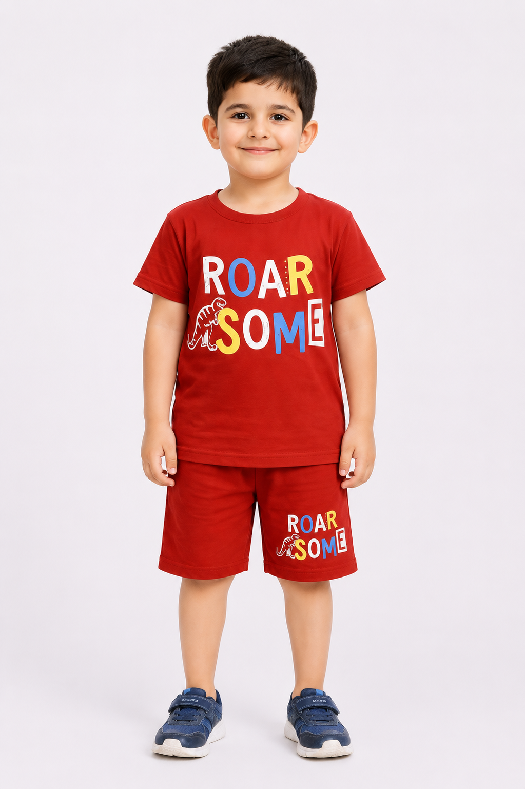 Kids Roar Some Print 2 Pcs Suit - Red