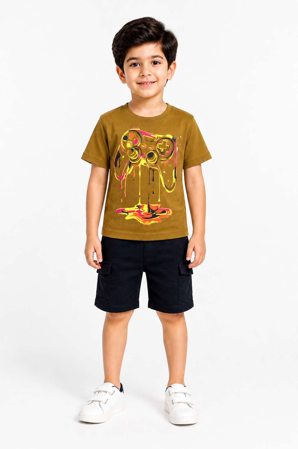 Kids Joystick Game 2Pcs Suit - Mustard & Black