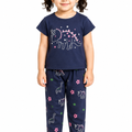 Girls Dino Star Print 2 Pcs Suit - Blue