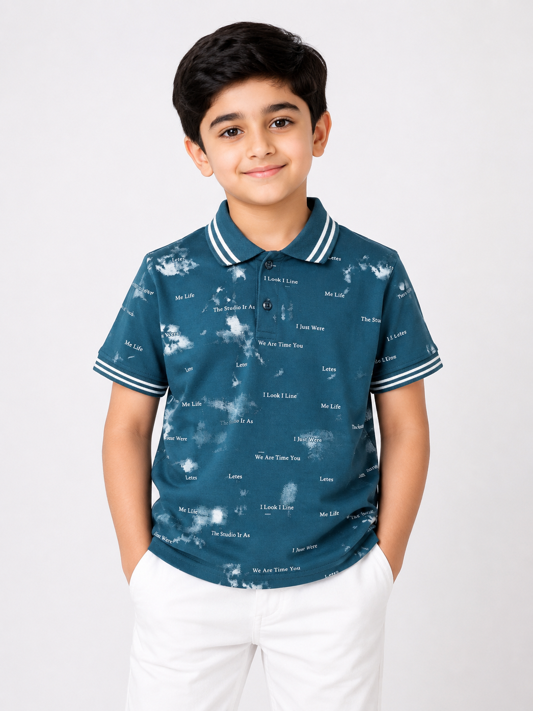 Boys Tie & Dye Polo T-Shirt