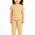 Girls All Over Flower Print 2 Pcs Suit - Brown