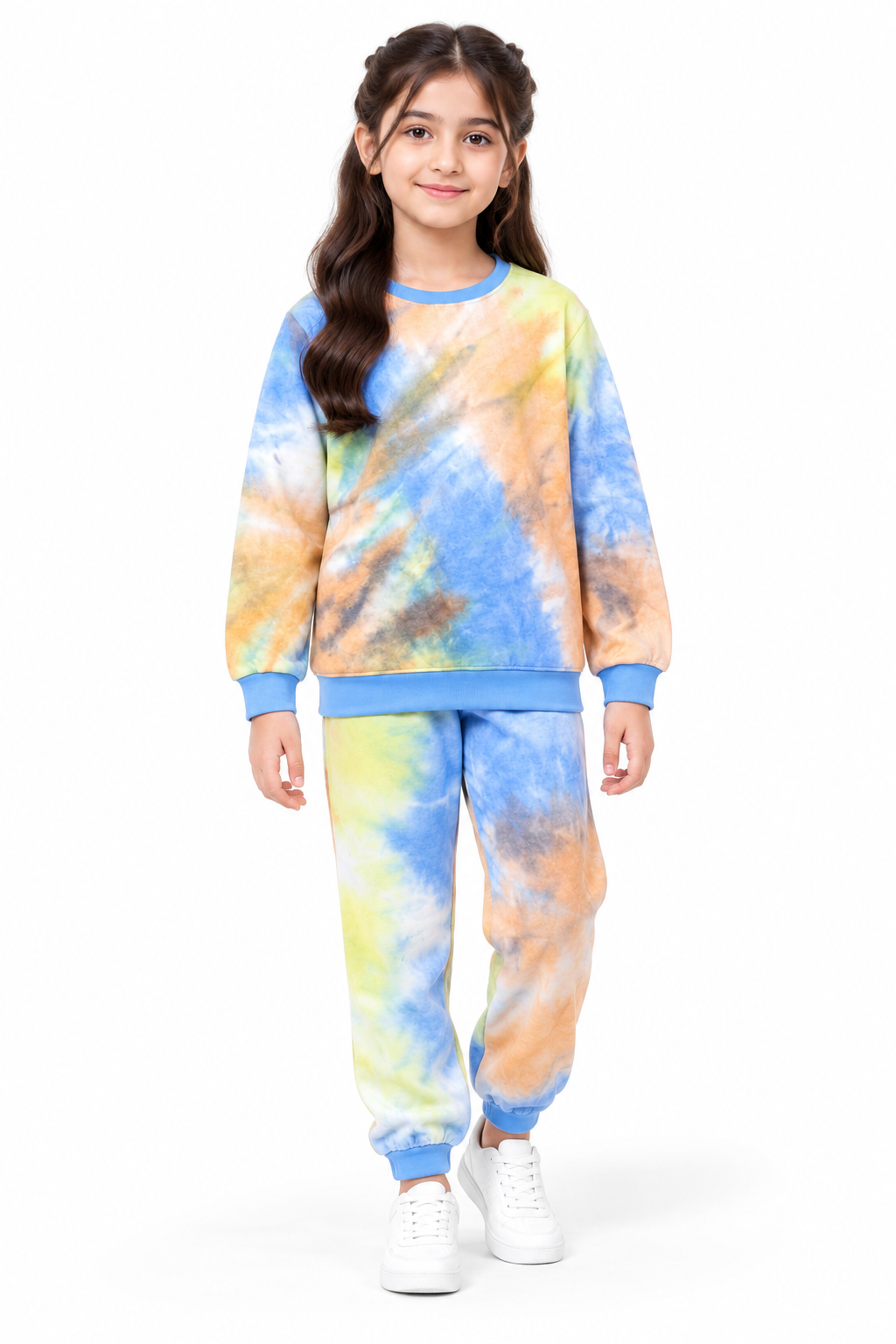 Girls Tie-Dye Fleece Tracksuit | Multicolor