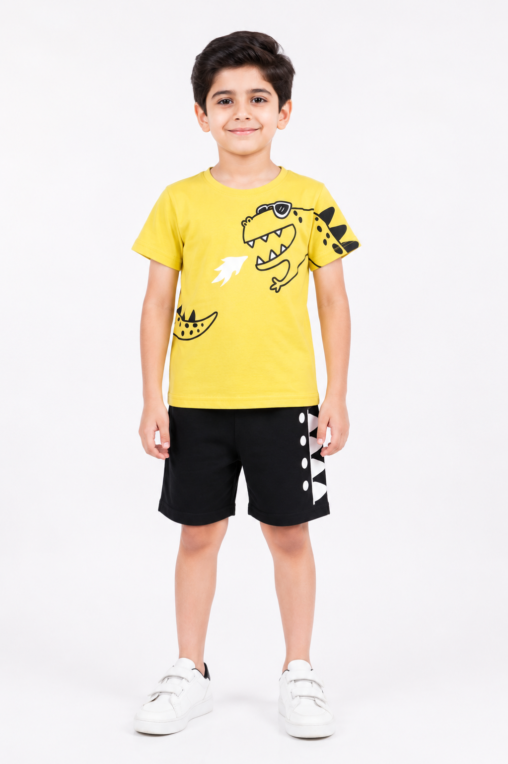 Boys Dino Adventure Summer Suit - Yellow