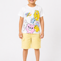 Kids Hello Baby Bear 2Pcs Suit - White & Yellow