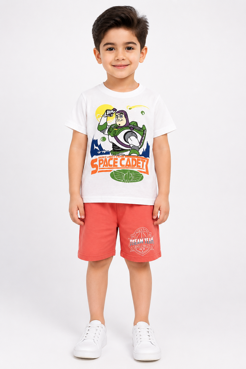 Kids Space Cadit 2 Pcs Suit - White & Orange
