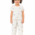 Kids Hen Print Night Suit - Off White
