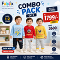 Kids Fun Wear Combo Pack of 3 – Mid Season Suits (1–2 Years)