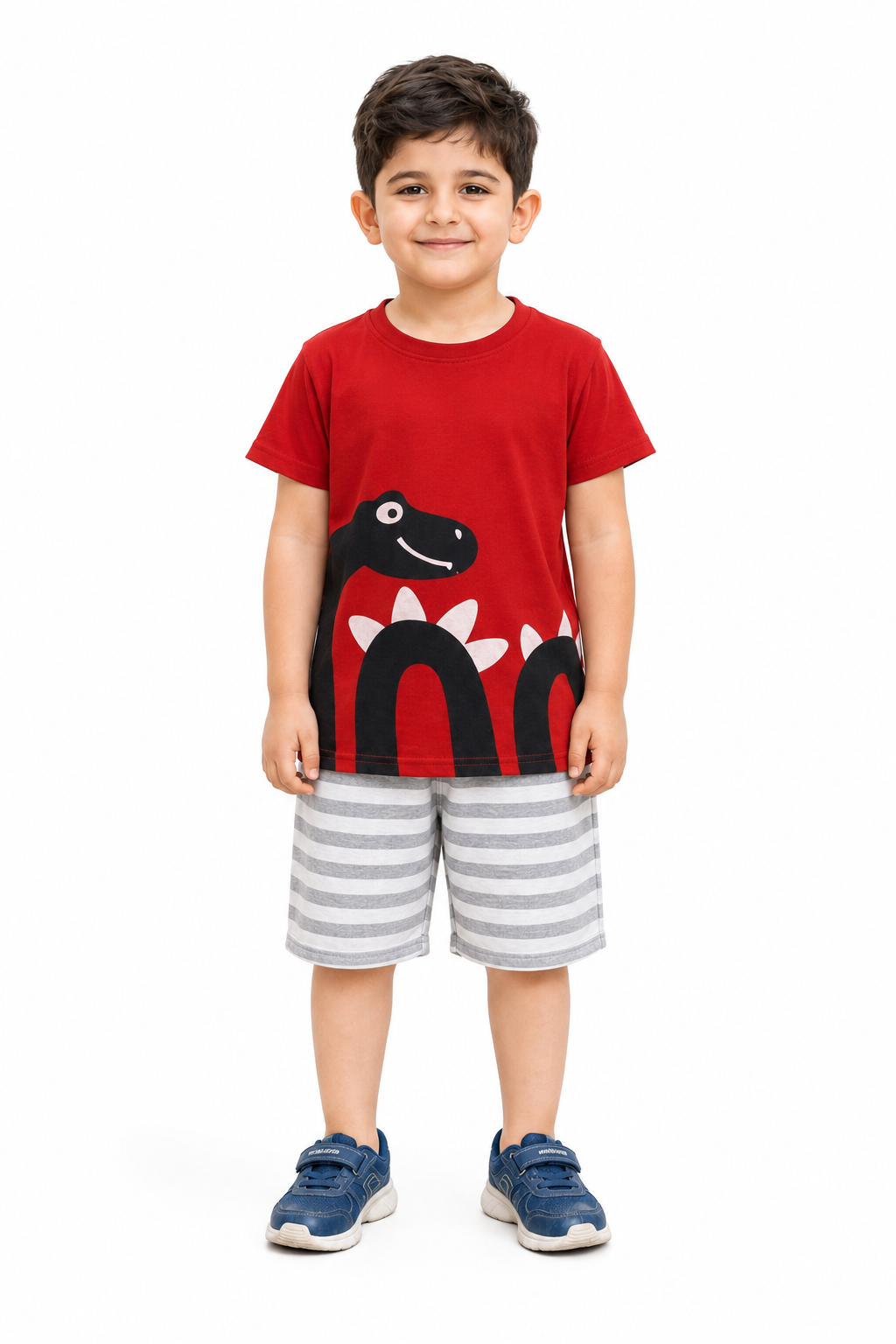 Kids Snack Dino Print 2 Pcs Suit - Red