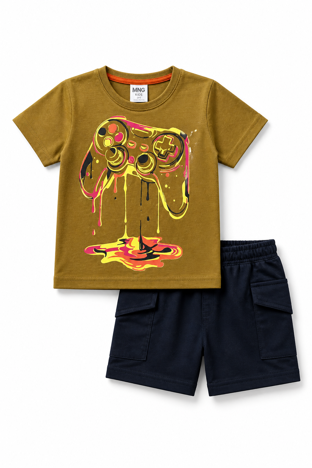 Kids Joystick Game 2Pcs Suit - Mustard & Black