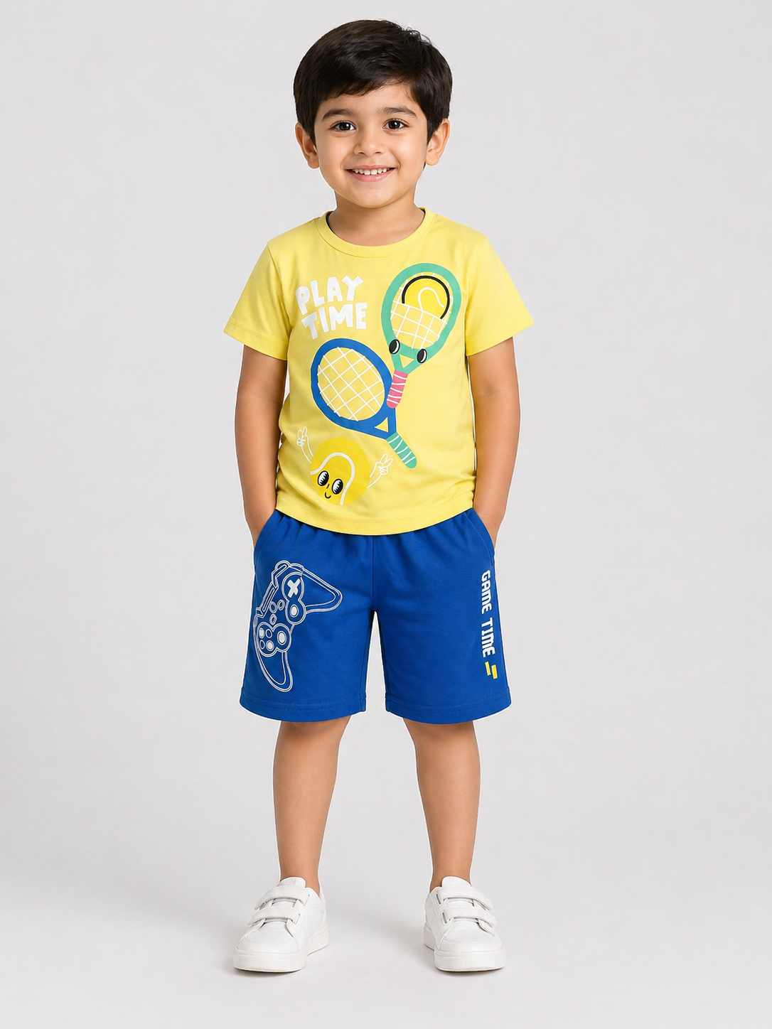 Kids Play Time Racket 2Pcs Suit - Yellow & Blue