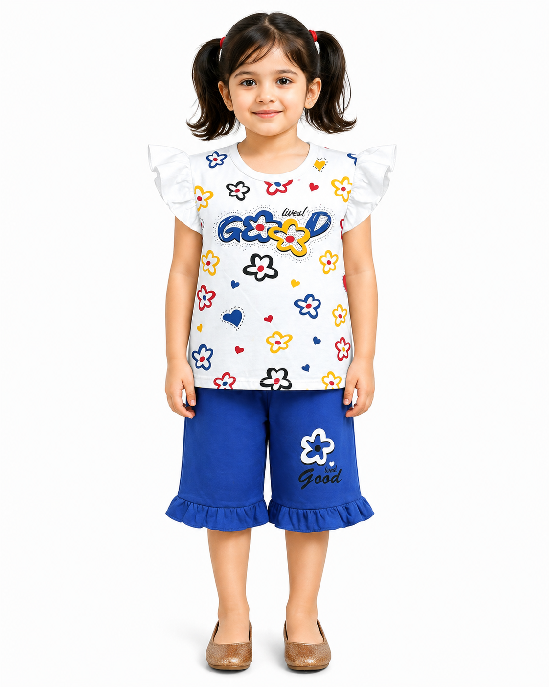 Girls Lives Good Print 2Pcs Suit
