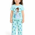 Girls Doll Print 2 Pcs Suit - L Green