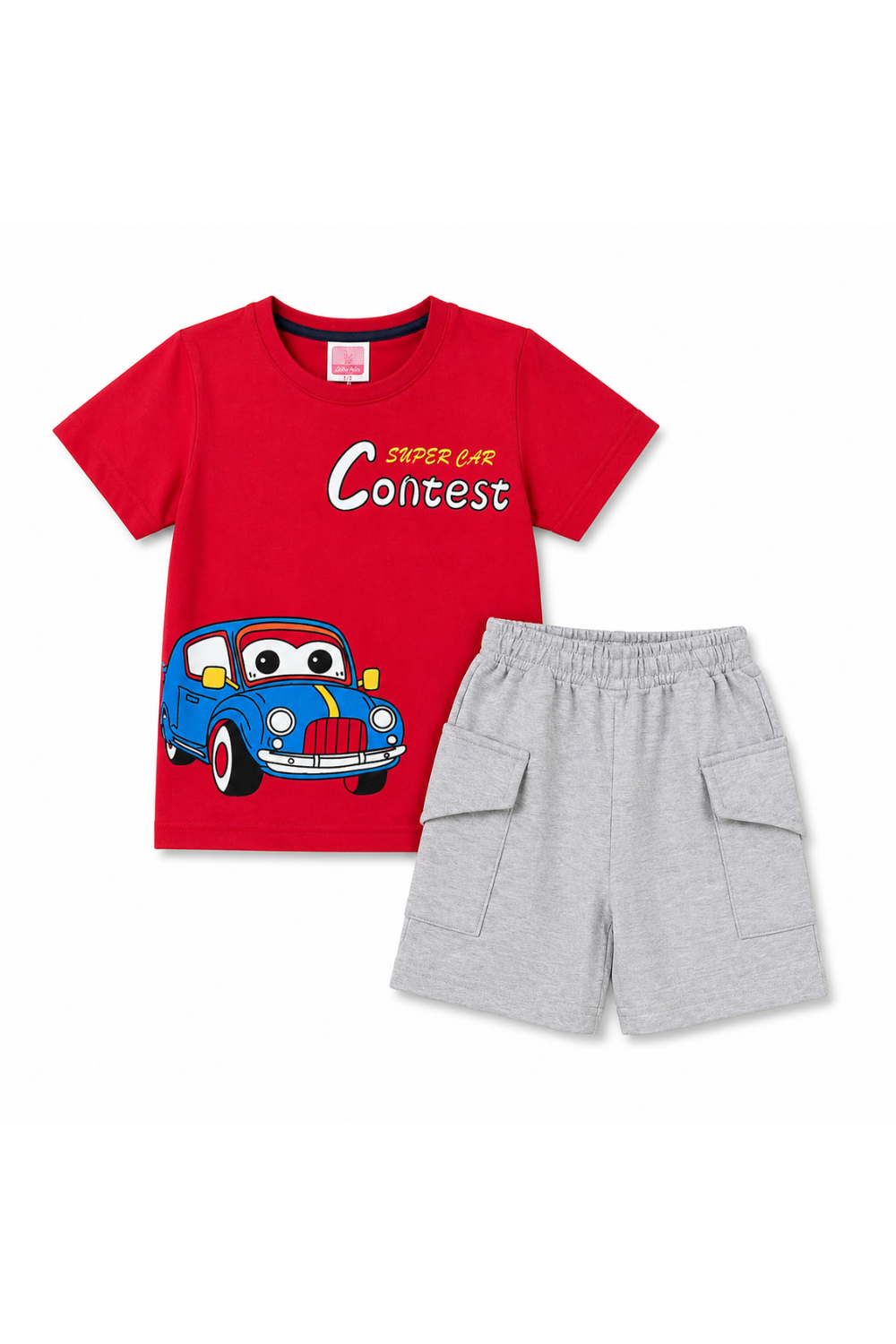 Boys Super Car Contest 2Pcs Suit - Red