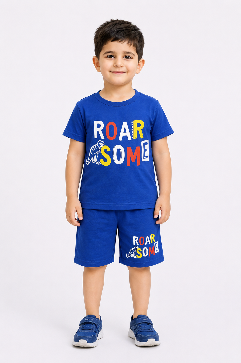 Kids Roar Some Print 2 Pcs Suit - Blue