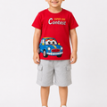Boys Super Car Contest 2Pcs Suit - Red