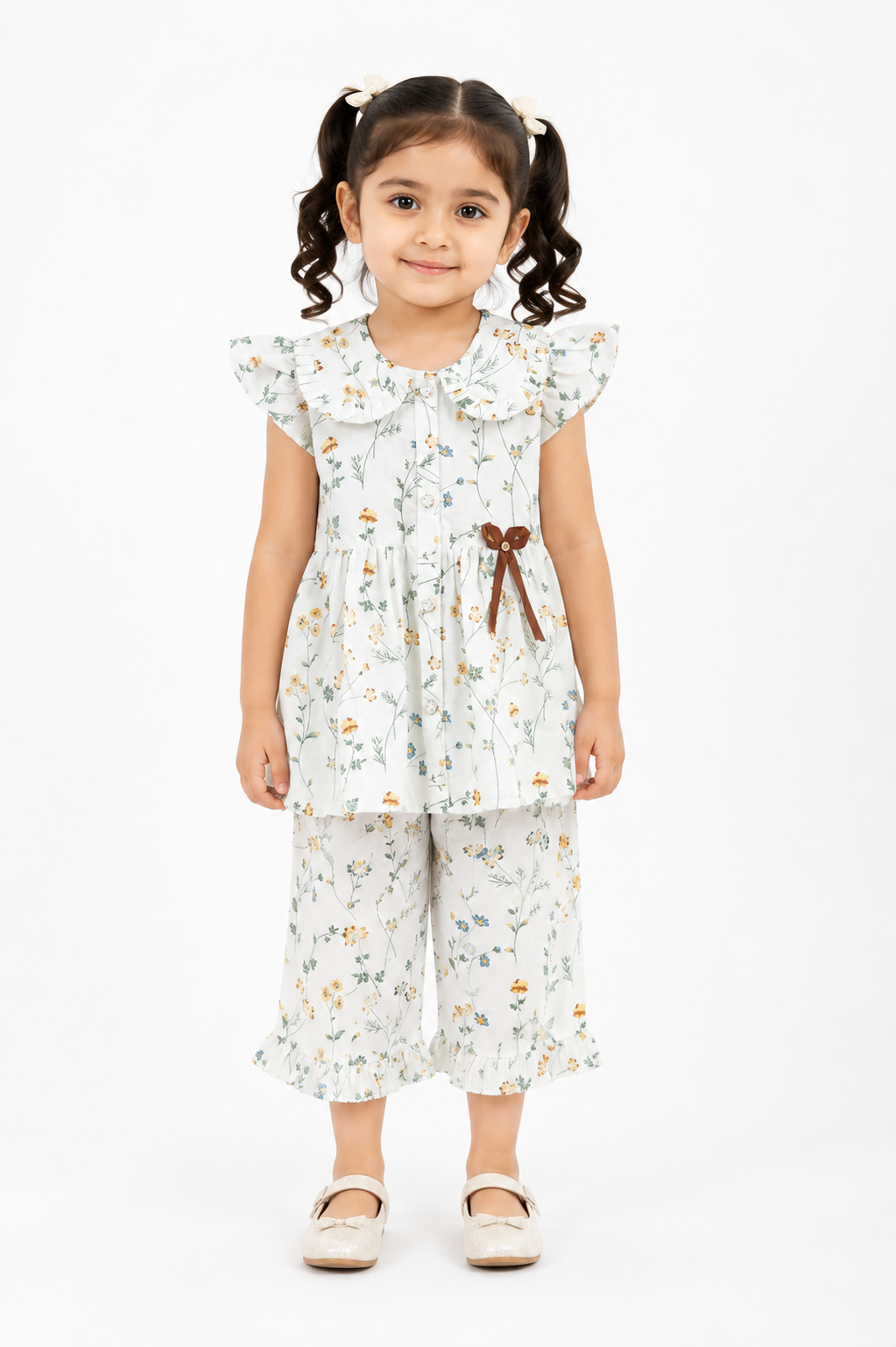 Girls Cotton Frock Style 2Pcs Suit