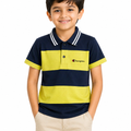 Boys Penal Polo T-Shirt - Yellow & Blue